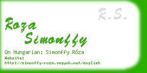 roza simonffy business card